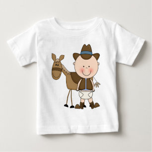 T-shirt Pour Bébé Lil' Cowboy avec cheval prêt à monter la chemise