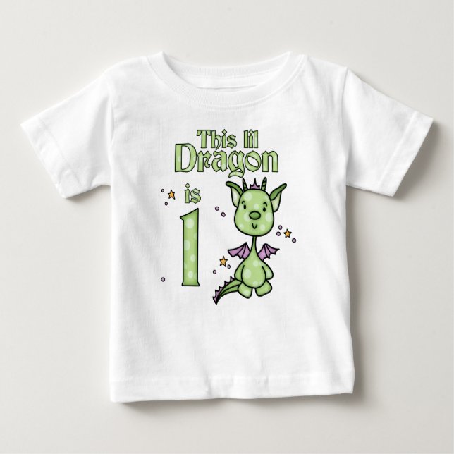 T-shirt Pour Bébé Lil Dragon 1er anniversaire (Devant)