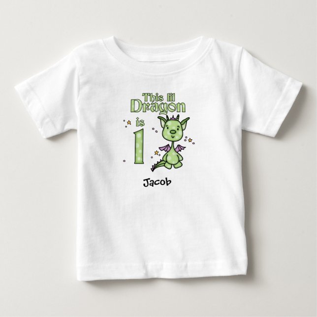 T-shirt Pour Bébé Lil Dragon 1er Anniversaire T-shirt bébé (Devant)