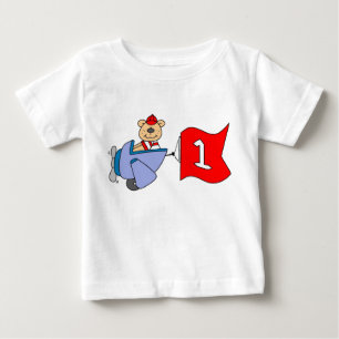 T-shirt Pour Bébé Lil Pilot Bear 1er anniversaire