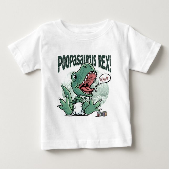 T-shirt Pour Bébé Lil T. Rex Poopasaurus Rex (Devant)