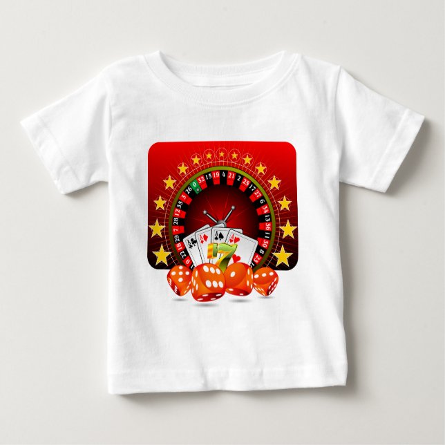 T-shirt Pour Bébé L'illustration de casino avec la roue de roulette (Devant)