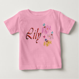 T-shirt Pour Bébé Lily, Nom, Logo, Avec Chatons,