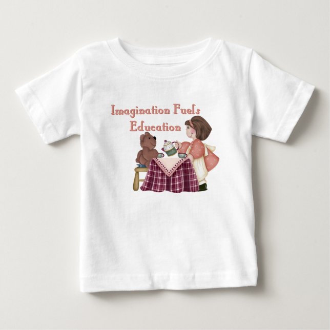 T-shirt Pour Bébé L'imagination alimente l'éducation (teaparty) Todd (Devant)