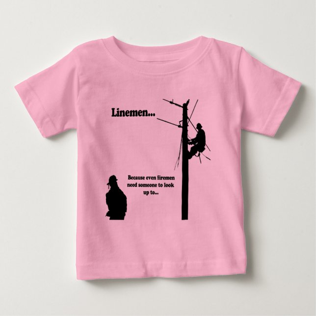 T-shirt Pour Bébé Linemen Parce que (Devant)