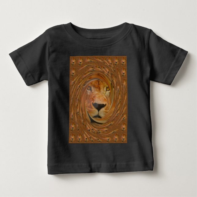T-shirt Pour Bébé Lion Abstrait Safari Art (Devant)