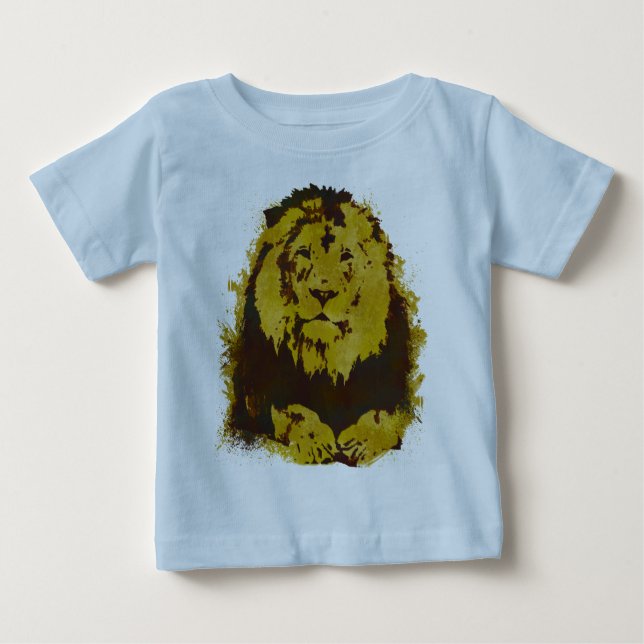 T-shirt Pour Bébé Lion aquarelle (Devant)