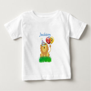 T-shirt Pour Bébé Lion avec ballon d'anniversaire