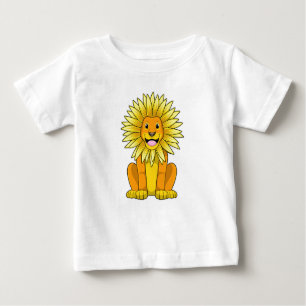 T-shirt Pour Bébé Lion avec Fleur de tournesol