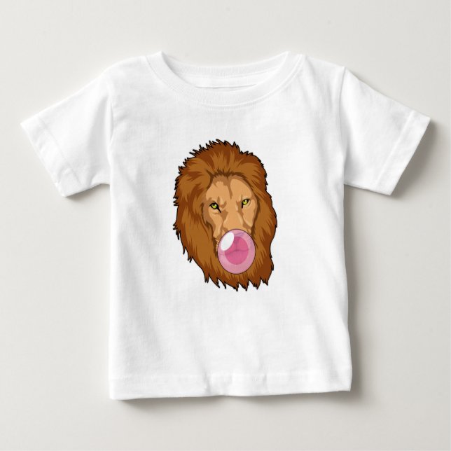 T-shirt Pour Bébé Lion avec gomme Bubble (Devant)