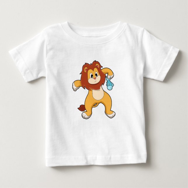 T-shirt Pour Bébé Lion avec poisson (Devant)
