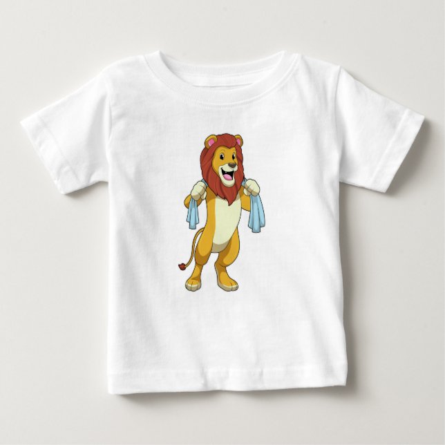T-shirt Pour Bébé Lion avec serviette pour douche (Devant)