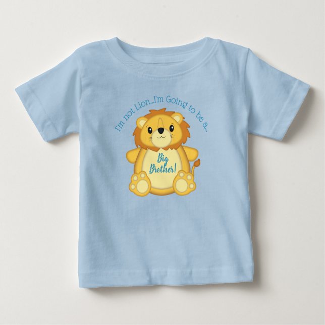 T-shirt Pour Bébé Lion Baby shower Zoo Circus Blue Boy (Devant)