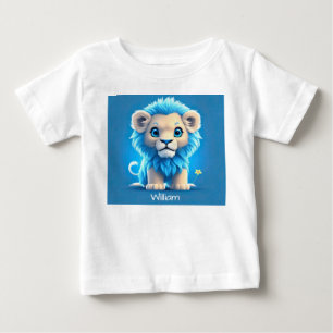 T-shirt Pour Bébé Lion Bébé Bleu pour les amateurs de Lion