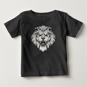 T-shirt Pour Bébé Lion blanc Vintage pour enfants avec "Croyez" Reto