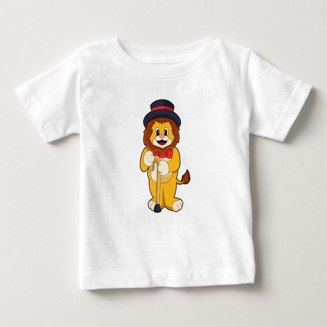 T-shirt Pour Bébé Lion comme Gentleman avec Casquette (Devant)