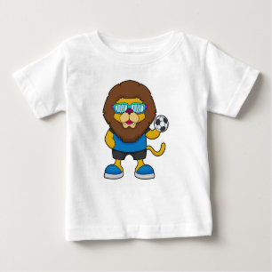 T-shirt Pour Bébé Lion comme joueur de football avec Soccer