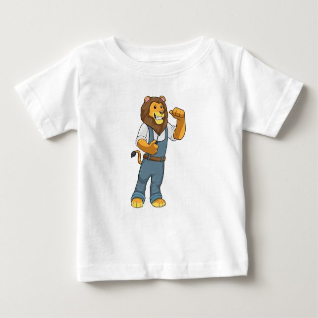 T-shirt Pour Bébé Lion comme tournevis de Handyman (Devant)