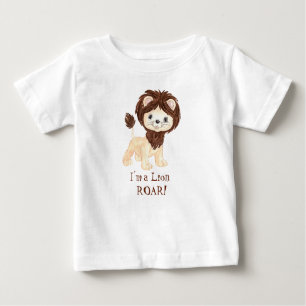 T-shirt Pour Bébé Lion d'aquarelle lunaire