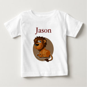 T-shirt Pour Bébé Lion de dessin animé mignon avec monogramme