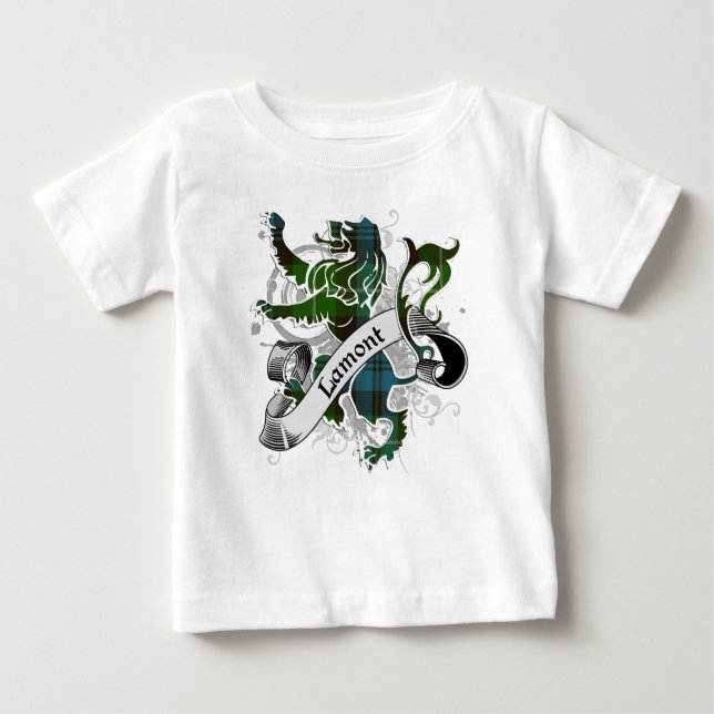 T-shirt Pour Bébé Lion de Lamont Tartan (Devant)