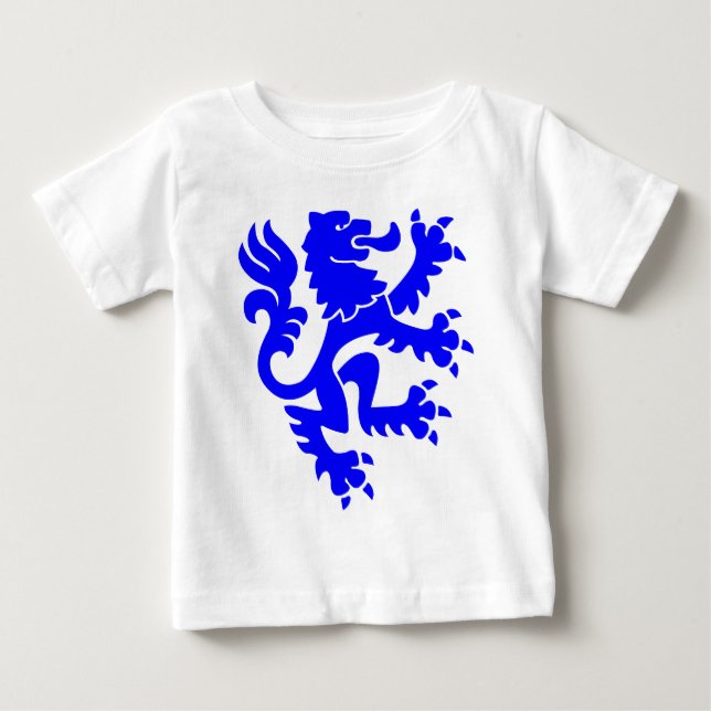 T-shirt Pour Bébé Lion héraldique 01 - Bleu (Devant)