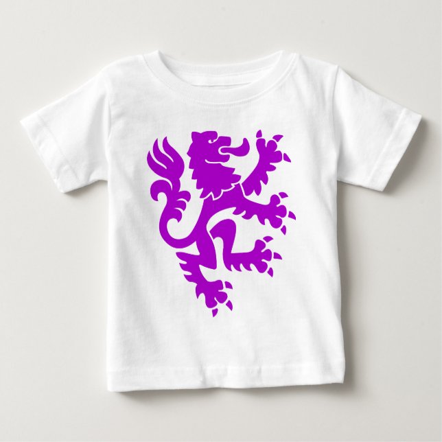 T-shirt Pour Bébé Lion héraldique 01 - Violet (Devant)