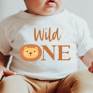 T-shirt Pour Bébé Lion Jungle Safari animal sauvage Un 1er anniversa