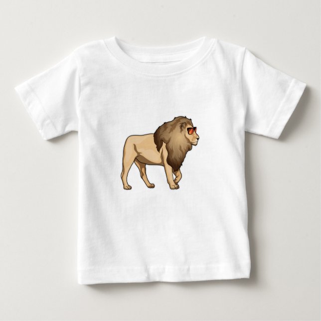 T-shirt Pour Bébé Lion Lunettes de soleil (Devant)