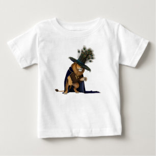 T-shirt Pour Bébé Lion majestueux dans une cape royale bleue et plum