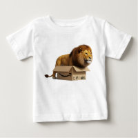 Lion majestueux dans une petite boîte en carton Mè