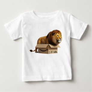 T-shirt Pour Bébé Lion majestueux dans une petite boîte en carton Mè
