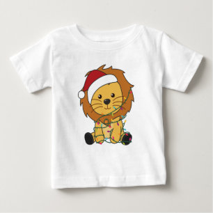 T-shirt Pour Bébé Lion Noël Neige Animaux d'hiver Lions