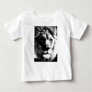 T-shirt Pour Bébé Lion noir et blanc
