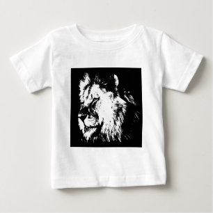 T-shirt Pour Bébé Lion noir et blanc