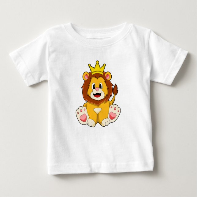 T-shirt Pour Bébé Lion roi avec couronne (Devant)