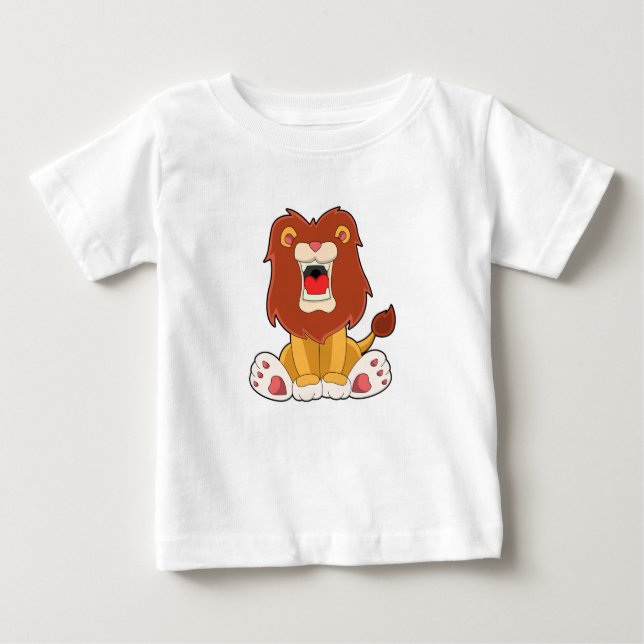 T-shirt Pour Bébé lion rugissant (Devant)