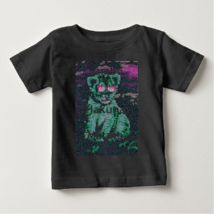 T-shirt Pour Bébé Lion vert avec lunettes roses "Hakuna Matata" Art