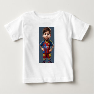 T-shirt Pour Bébé Lionel Messi mignon dessin animé bébé réaliste gra