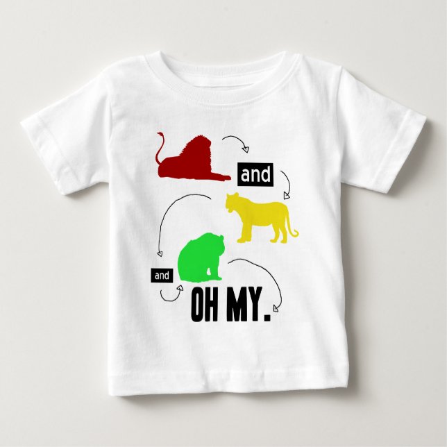 T-shirt Pour Bébé lions et tigres et ours OH MES (Devant)