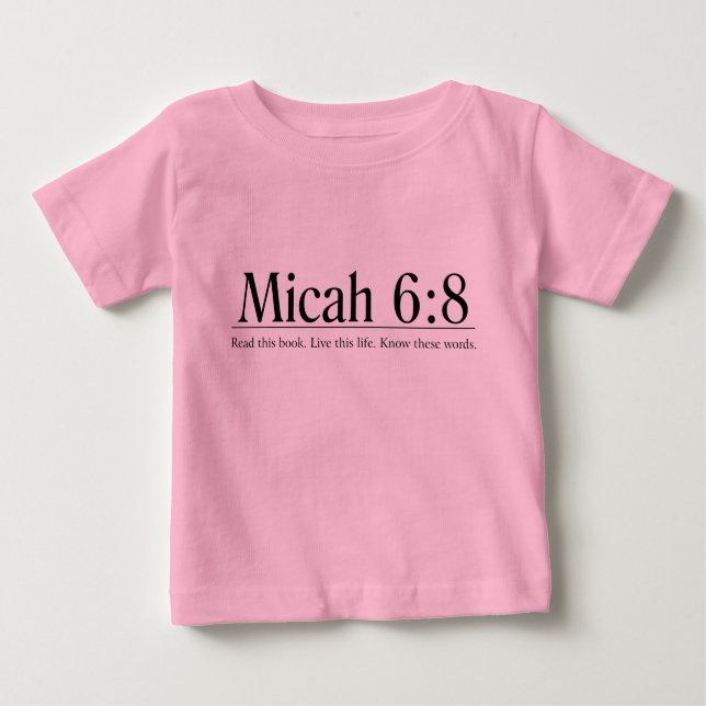 T-shirt Pour Bébé Lisez le 6:8 de Micah de bible (Devant)