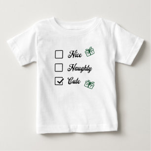 T-shirt Pour Bébé Liste de vérification père Noël - gentil, vilain, 