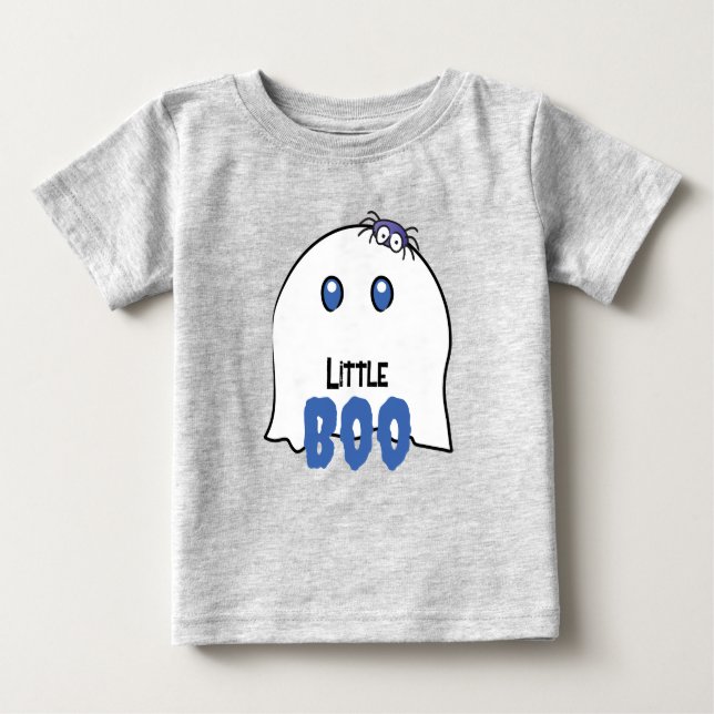 T-shirt Pour Bébé Little Boo Boy Premier Halloween Gentil Fantôme Fa (Devant)