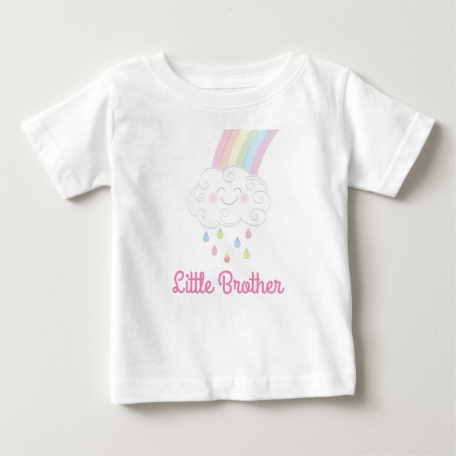 T-shirt Pour Bébé Little Brother Rainbow (Devant)