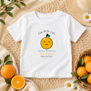 T-shirt Pour Bébé Little Cutie Orange Citrus 1er anniversaire