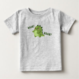 T-shirt Pour Bébé "Little Dino Delight : mignonne Green Baby Tee"