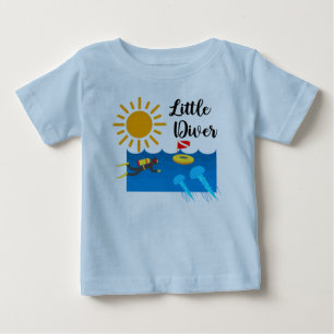 T-shirt Pour Bébé Little Diver avec Jelly Fish - Baby Fine Jersey T-