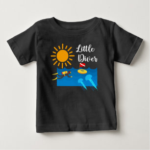 T-shirt Pour Bébé Little Diver avec Jelly Fish - Baby Fine Jersey T-