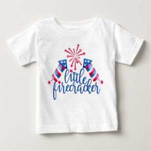 T-shirt Pour Bébé Little Firecracker 4 juillet thème d'anniversaire