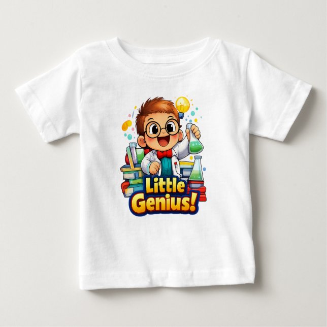 T-shirt Pour Bébé Little Genius Cute Baby Illustration (Devant)